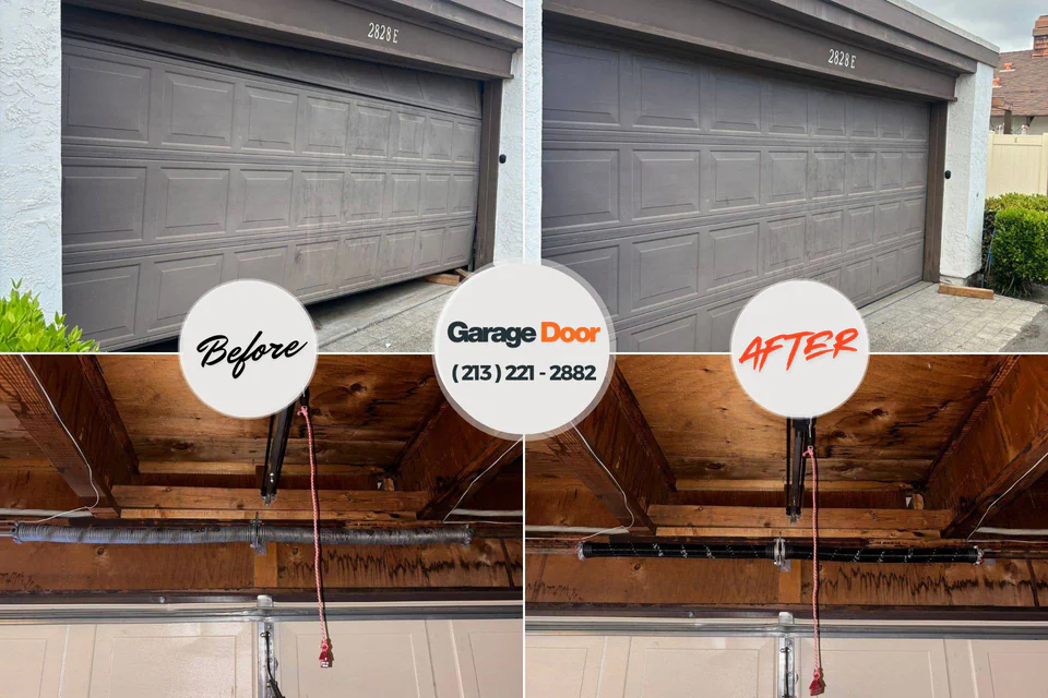 Before and after: garage door repair Forest Hills, MI